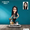 Kişiye Özel Kadın Hayvansever Tasarımlı Karikatür Biblo B76