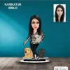 Kişiye Özel Kadın Hayvansever Tasarımlı Karikatür Biblo B78