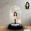 Kişiye Özel Kadın Tasarımlı Işıklı Karikatür Fanus Biblo Fn183