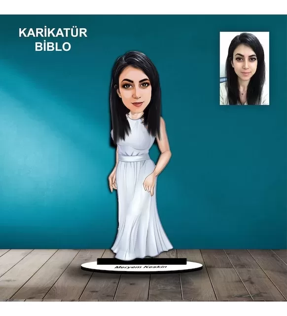 Kişiye Özel Kadın Tasarımlı Karikatür Biblo B82