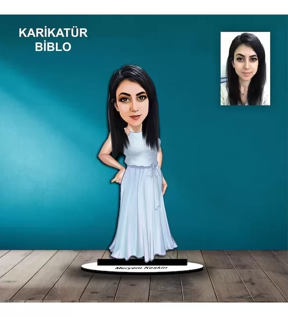 Kişiye Özel Kadın Tasarımlı Karikatür Biblo B84