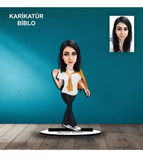 Kişiye Özel Kadın Tasarımlı Karikatür Biblo B97