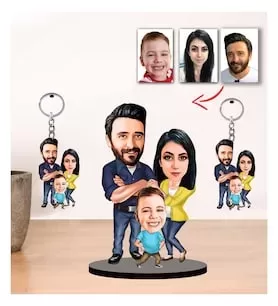 Kişiye Özel Karikatür Aile Biblo
