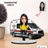 Kişiye Özel Karikatürambulans, Att Tasarımlı Kadın Biblo Xkbk7