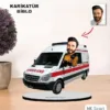 Kişiye Özel Karikatür Ambulans Şoförü Tasarımlı Erkek Biblo Xkb7