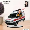 Kişiye Özel Karikatür Ambulans Şoförü Tasarımlı Kadın Biblo Xkbk10