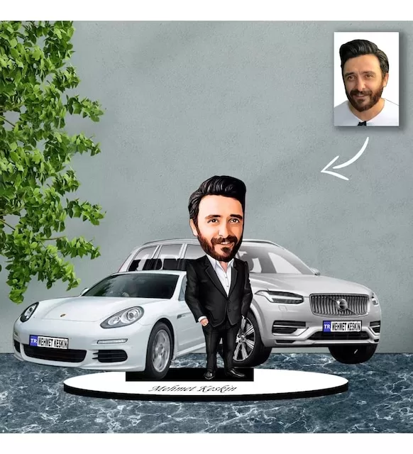 Kişiye Özel Karikatür Arabalı Karikatür Biblo B11