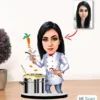 Kişiye Özel Karikatür Aşçı Kadın Biblo