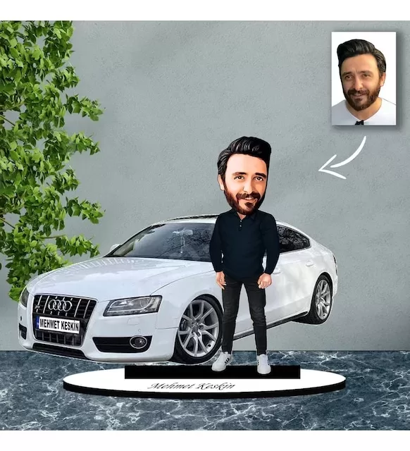 Kişiye Özel Karikatür Audi Arabalı Karikatür Biblo B20