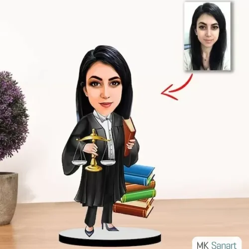 Kişiye Özel Karikatür Avukat Kadın Biblo