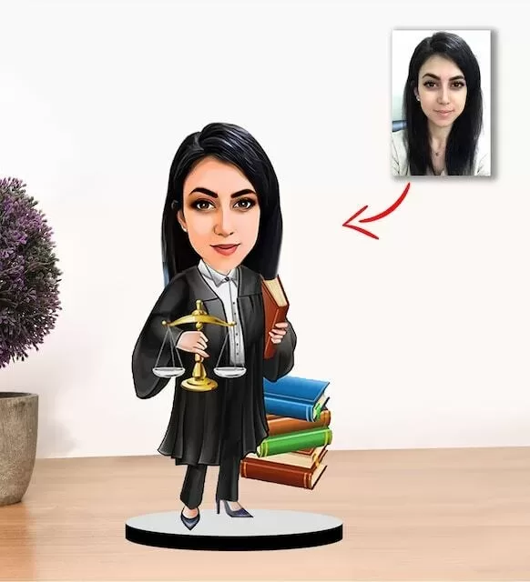 Kişiye Özel Karikatür Avukat Kadın Biblo