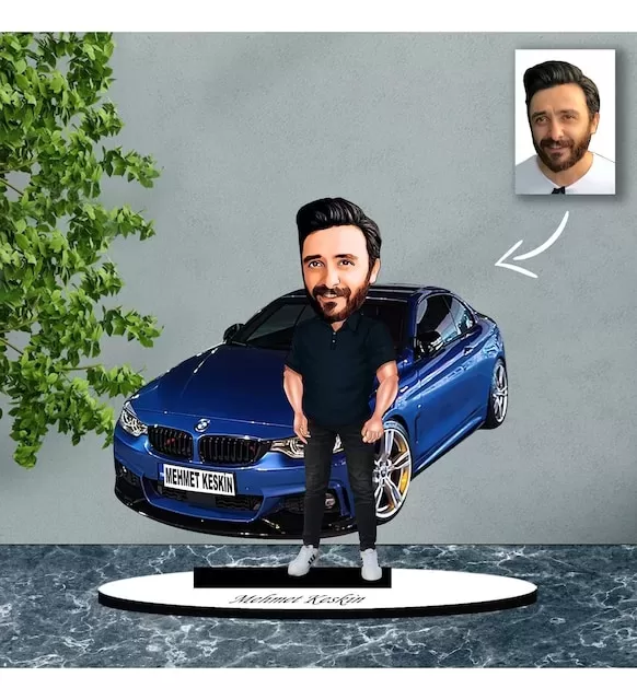 Kişiye Özel Karikatür Bmw Arabalı Karikatür Biblo B10