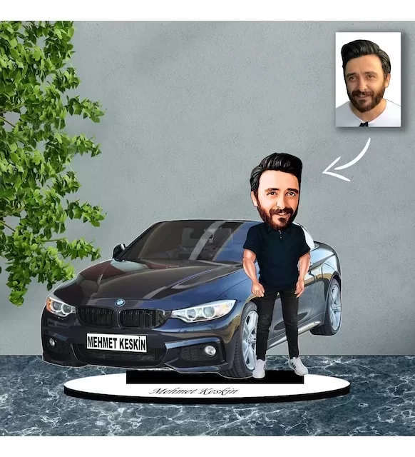 Kişiye Özel Karikatür Bmw Arabalı Karikatür Biblo B24