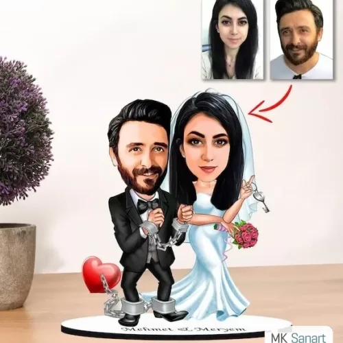 Kişiye Özel Karikatür Çift, Sevgili Biblo