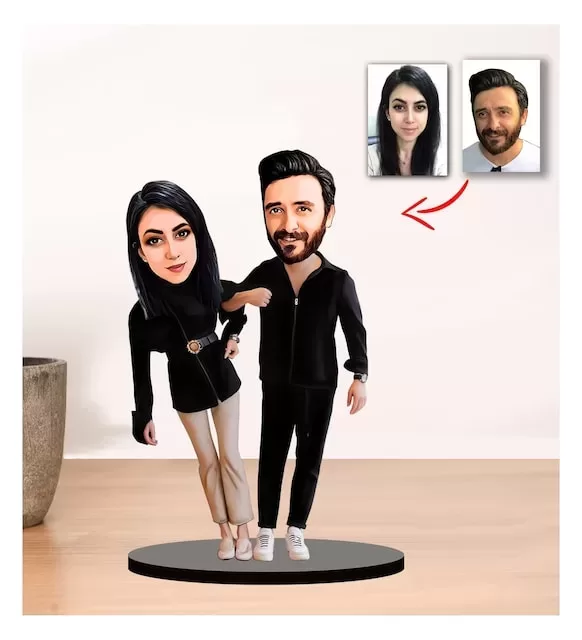 Kişiye Özel Karikatür Çift, Sevgili, Nişanlı Biblo -M2
