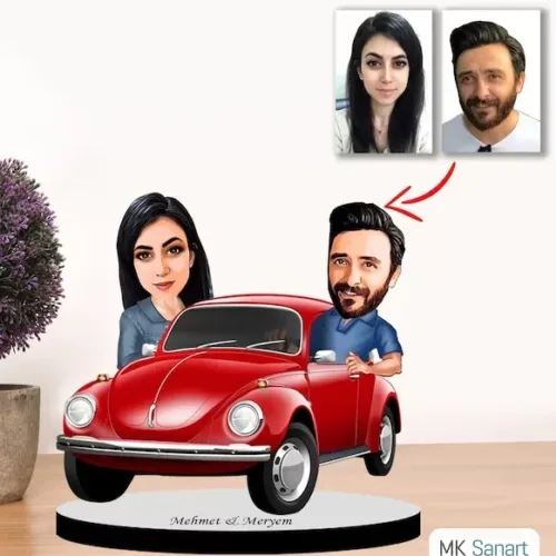 Kişiye Özel Karikatür Çift, Sevgili Biblo