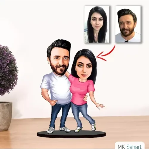 Kişiye Özel Karikatür Çift, Sevgili Biblo
