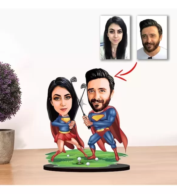 Kişiye Özel Karikatür Çift, Sevgili Biblo
