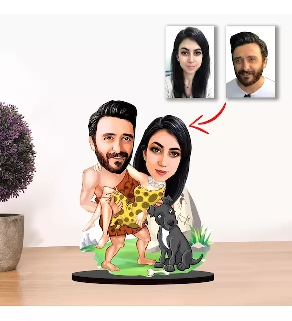Kişiye Özel Karikatür Çift, Sevgili Biblo