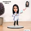 Kişiye Özel Karikatür Dişçi, Diş Teknisyeni tasarımlı Kadın Biblo Xkbk6