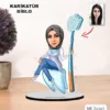 Kişiye Özel Karikatürdişçi Tasarımlı Tesettürlü Kadın Biblo Xkbk5