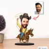 Kişiye Özel Karikatür Erkek At Binen Biblo Model2