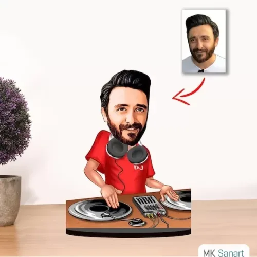 Kişiye Özel Karikatür Erkek Dj Biblo
