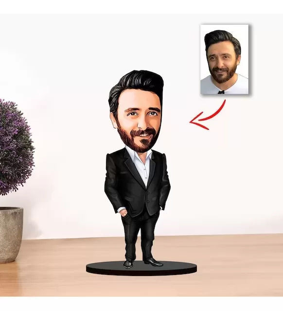 Kişiye Özel Karikatür Erkek Müdür Biblo Model 4