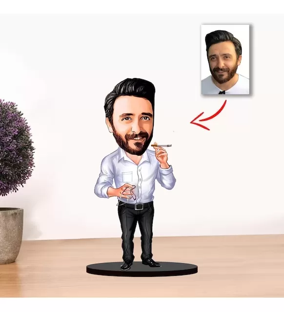 Kişiye Özel Karikatür Erkek Baba Biblo Model1
