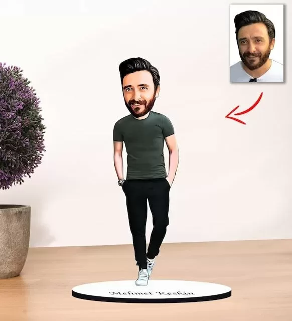 Kişiye Özel Karikatür Erkek Biblo