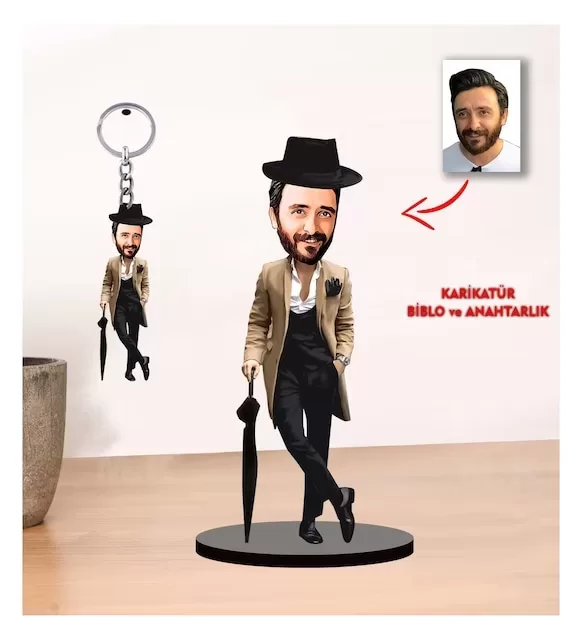Kişiye Özel Karikatür Erkek Biblo