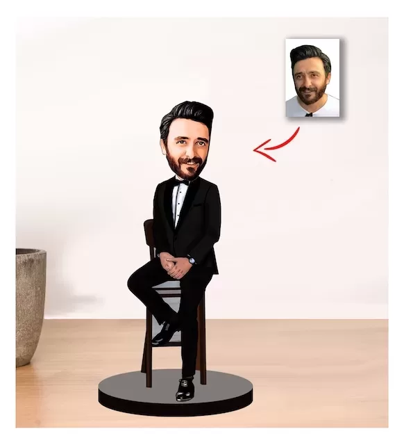 Kişiye Özel Karikatür Erkek Biblo M3
