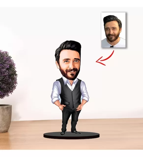Kişiye Özel Karikatür Erkek Biblo Model 3