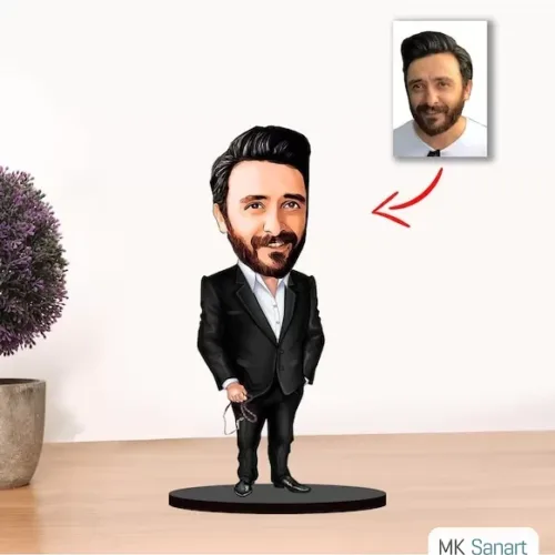 Kişiye Özel Karikatür Erkek Müdür Biblo Model 1