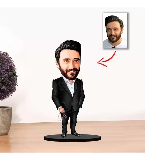 Kişiye Özel Karikatür Erkek Müdür Biblo Model 1