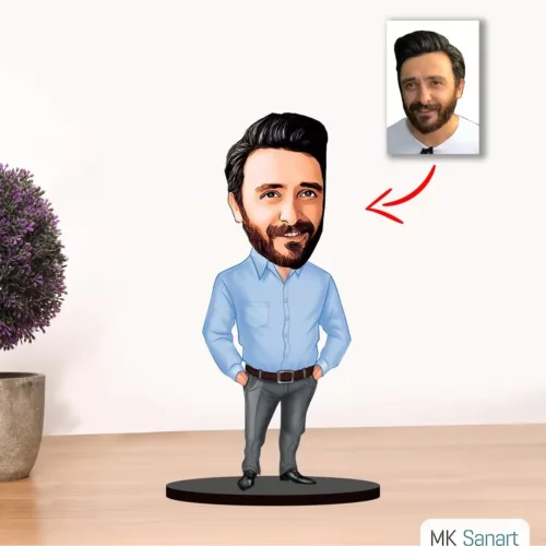 Kişiye Özel Karikatür Erkek Müdür Biblo Model 5