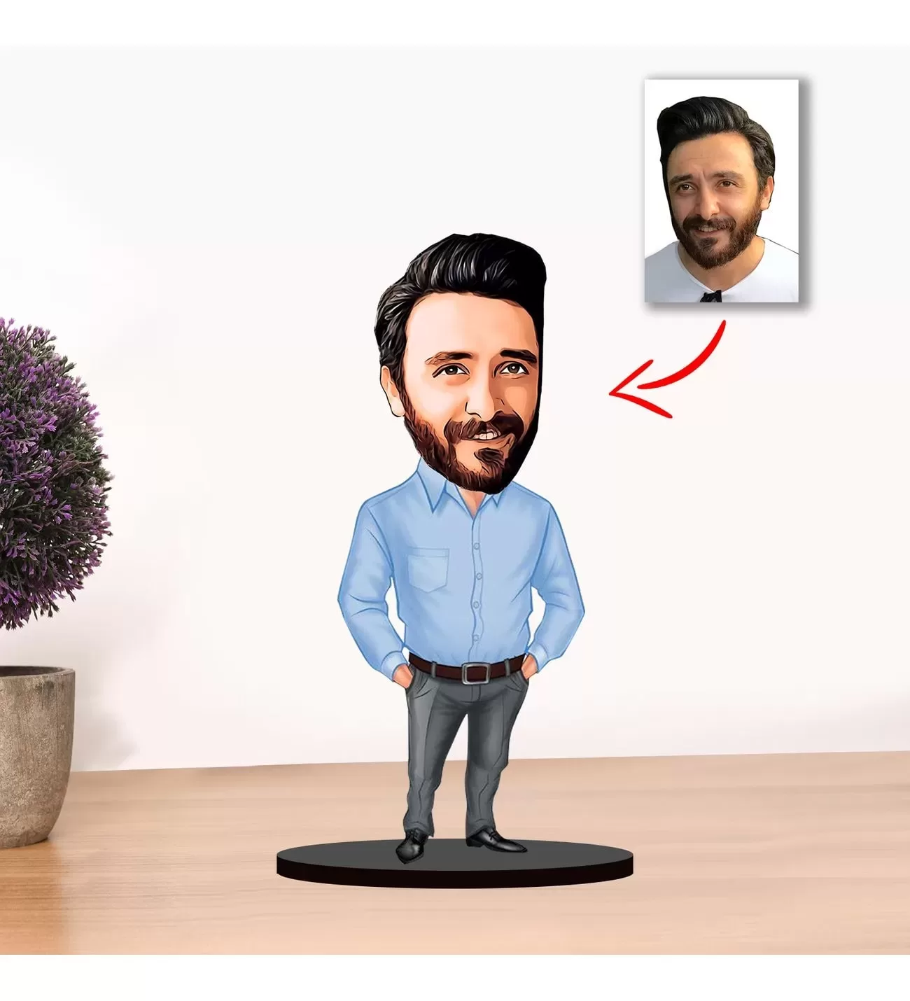 Kişiye Özel Karikatür Erkek Müdür Biblo Model 5