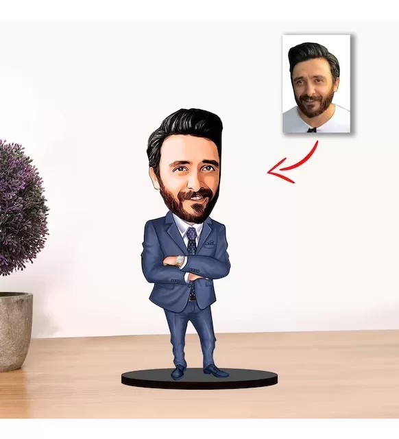 Kişiye Özel Karikatür Erkek Müdür Biblo Model2