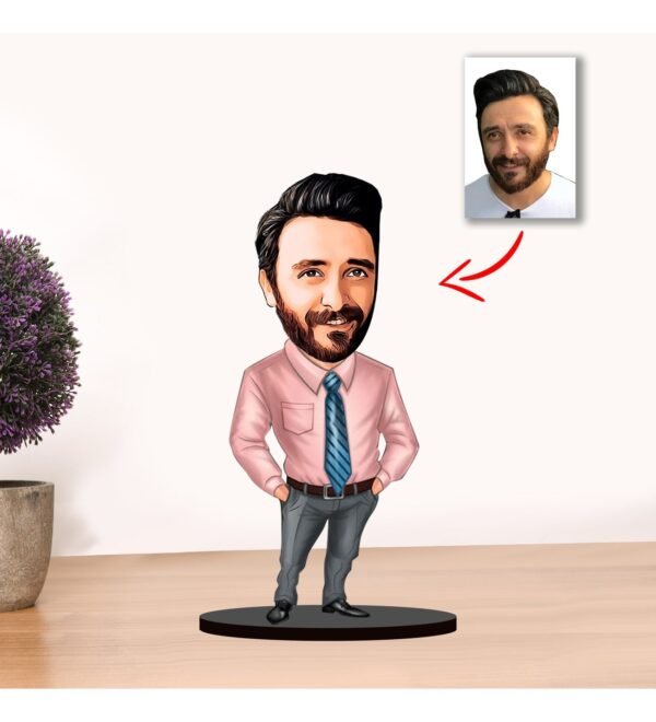 Kişiye Özel Karikatür Erkek Müdür Biblo Model3