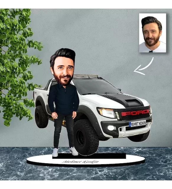 Kişiye Özel Karikatür Ford Arabalı Karikatür Biblo B21