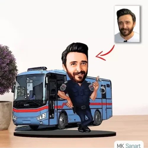 Kişiye Özel Karikatür Gardiyan Erkek Biblo
