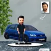 Kişiye Özel Karikatür Golf Arabalı Karikatür Biblo B13