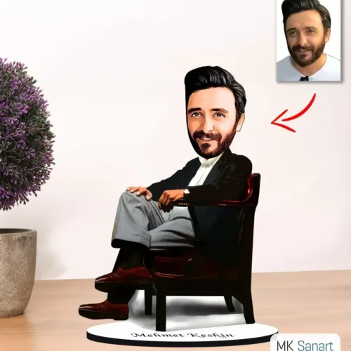 Kişiye Özel Karikatür Gotfather Erkek Biblo