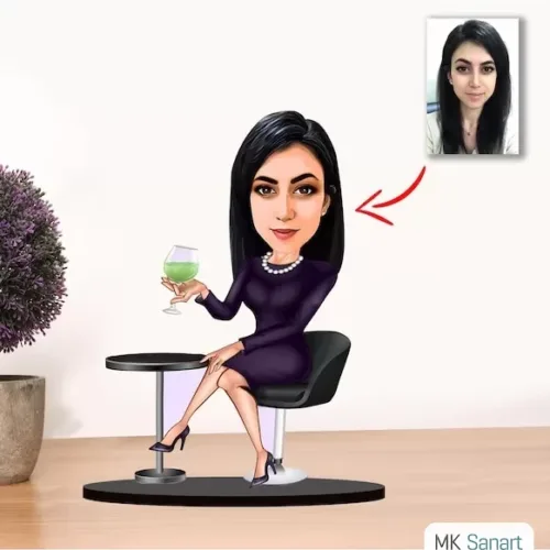 Kişiye Özel Karikatür Kadın Diyetisyen Biblo