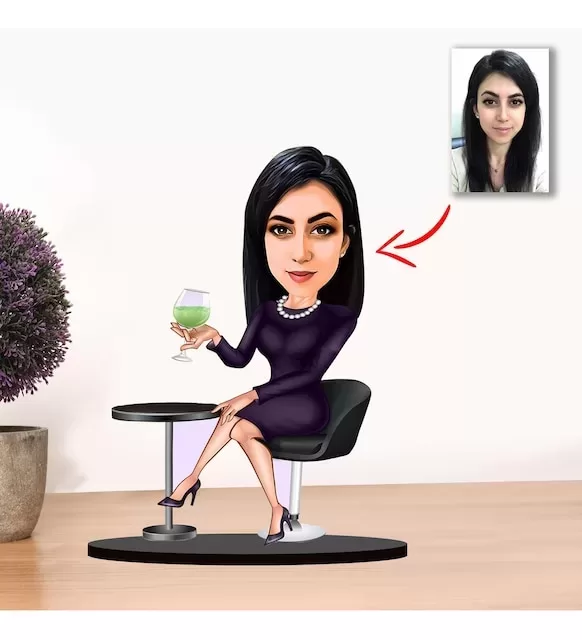 Kişiye Özel Karikatür Kadın Diyetisyen Biblo
