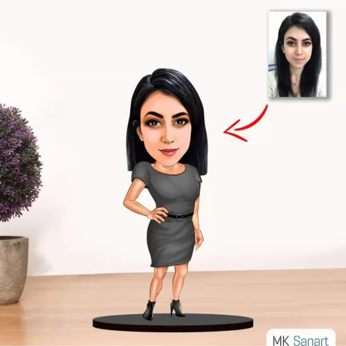 Kişiye Özel Karikatür Kadın Biblo Model 5