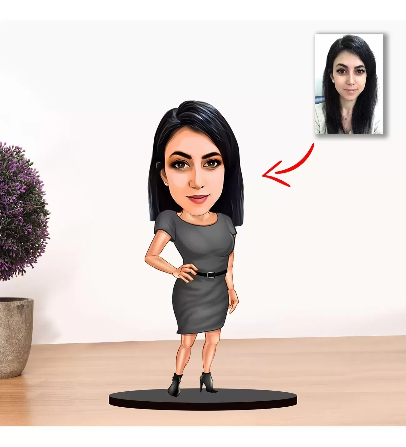 Kişiye Özel Karikatür Kadın Biblo Model 5