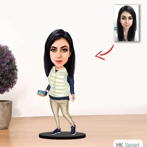 Kişiye Özel Karikatür Kadın Biblo Model 6