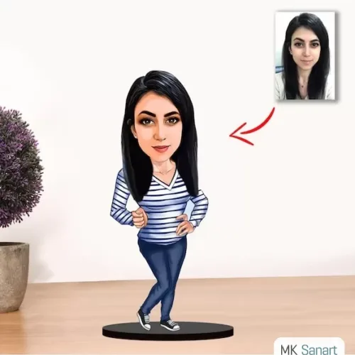 Kişiye Özel Karikatür Kadın Biblo Model5