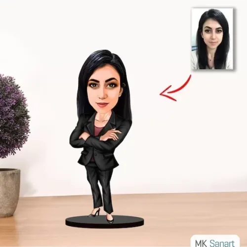 Kişiye Özel Karikatür Kadın Müdür Biblo